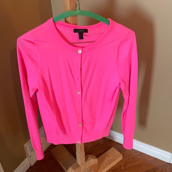 J. Crew Sweaters - J. Crew Merino Wool Hot Pink Cardigan Sweater